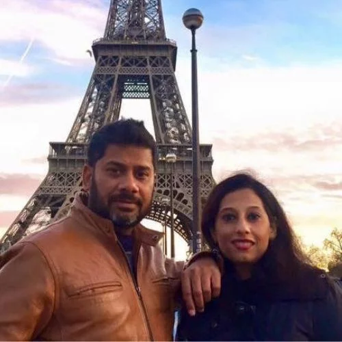 Vikrant Gupta with wife Minna Gupta